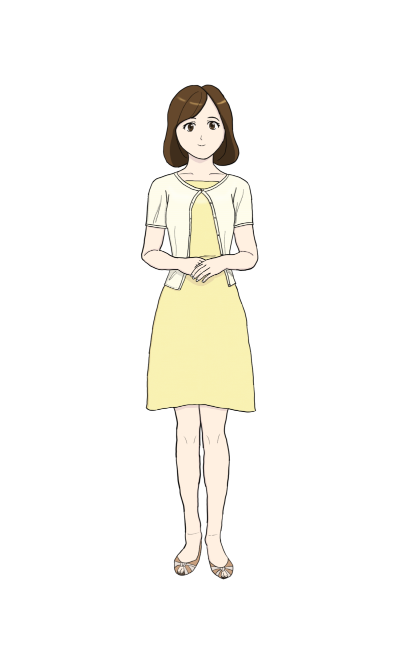 色を付けた練習絵（女性）