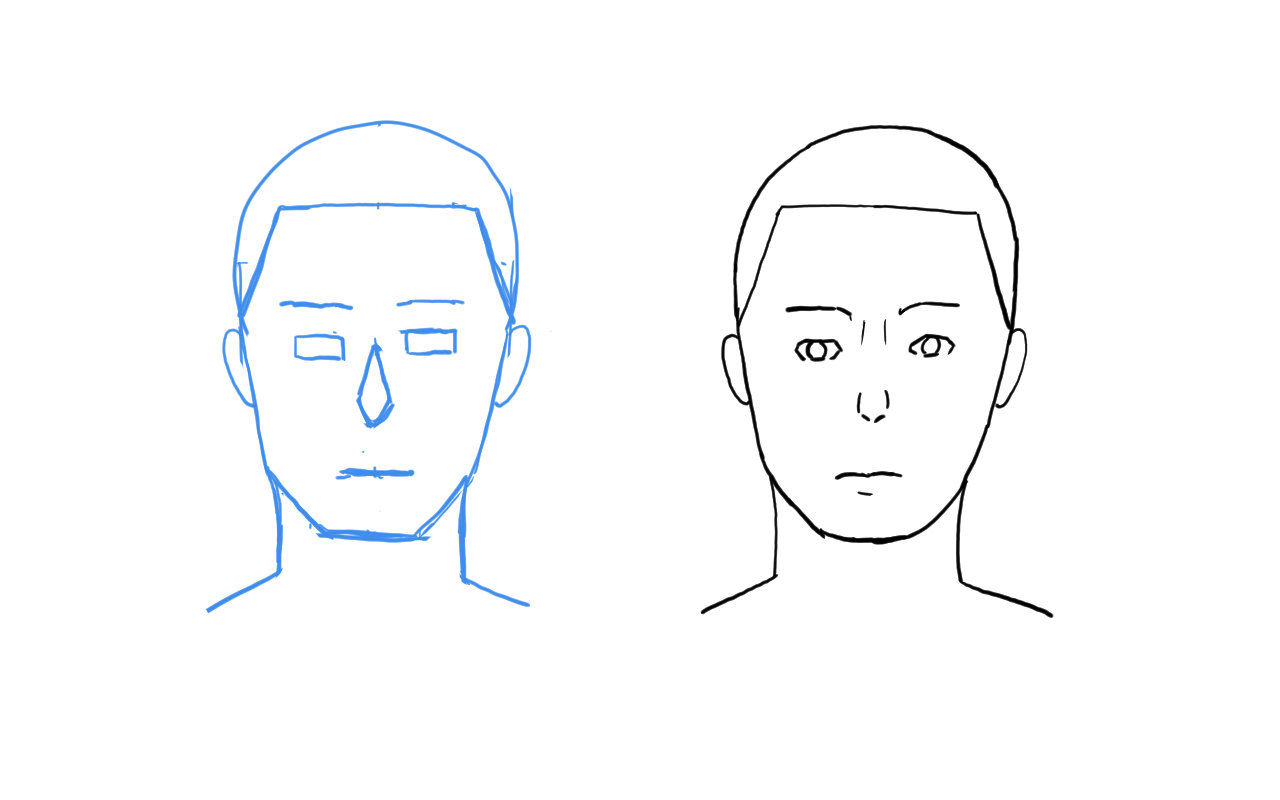 顔の描き方コース正面顔の練習絵