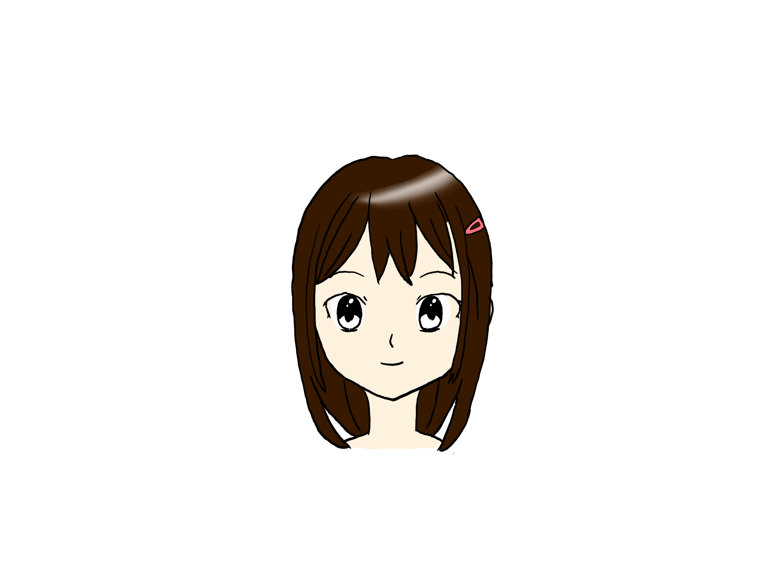 キャラクター絵の正面顔練習画像