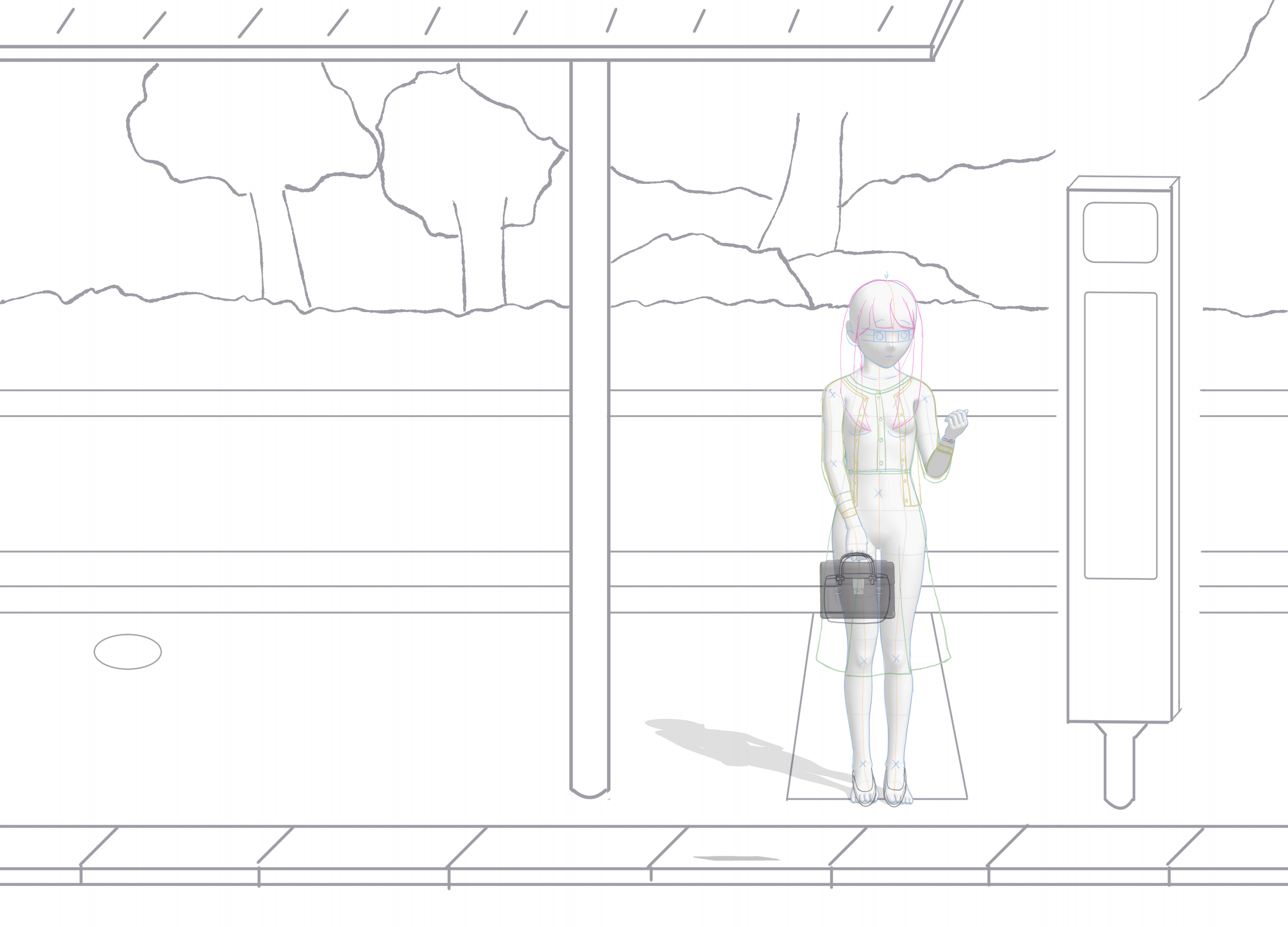 オリジナルイラスト3作目のラフ画像