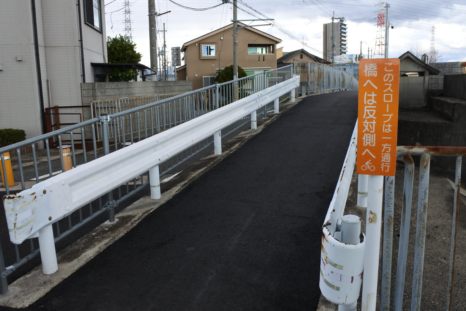 一方通行の表示がされた看板