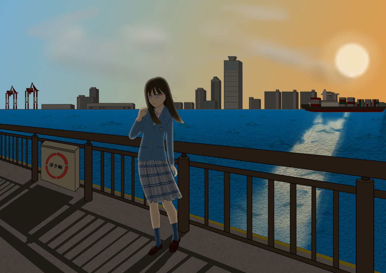 オリジナルイラスト4作目の逆光表現を加えた画像