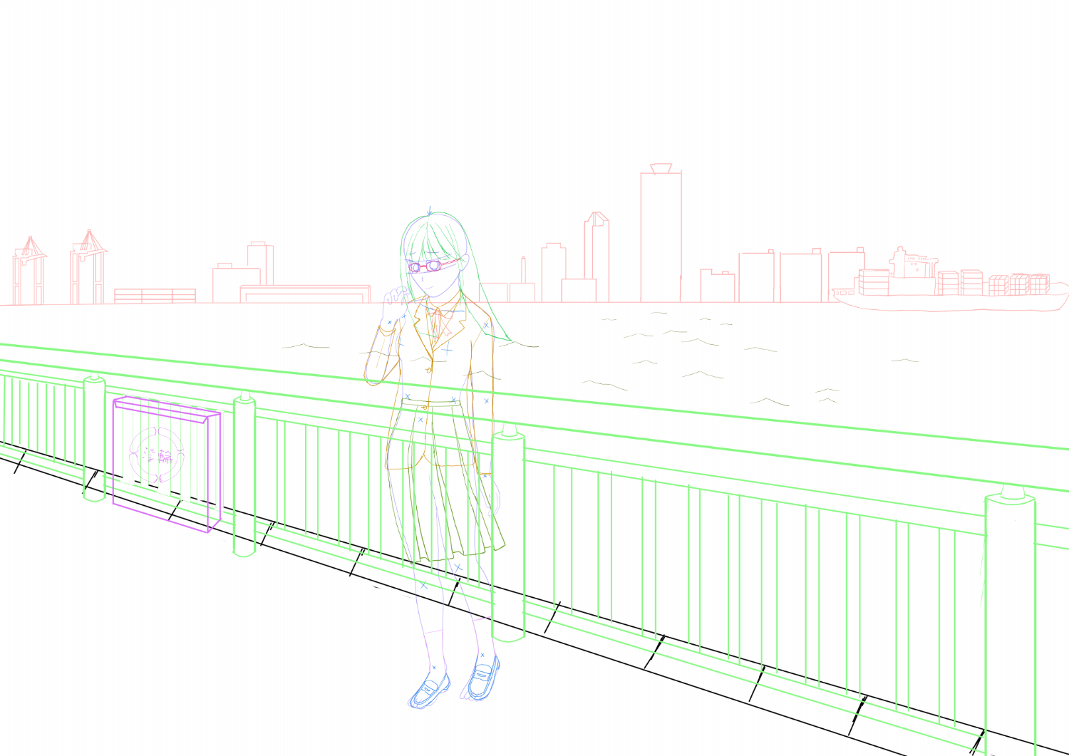 オリジナルイラスト4作目のラフ画像