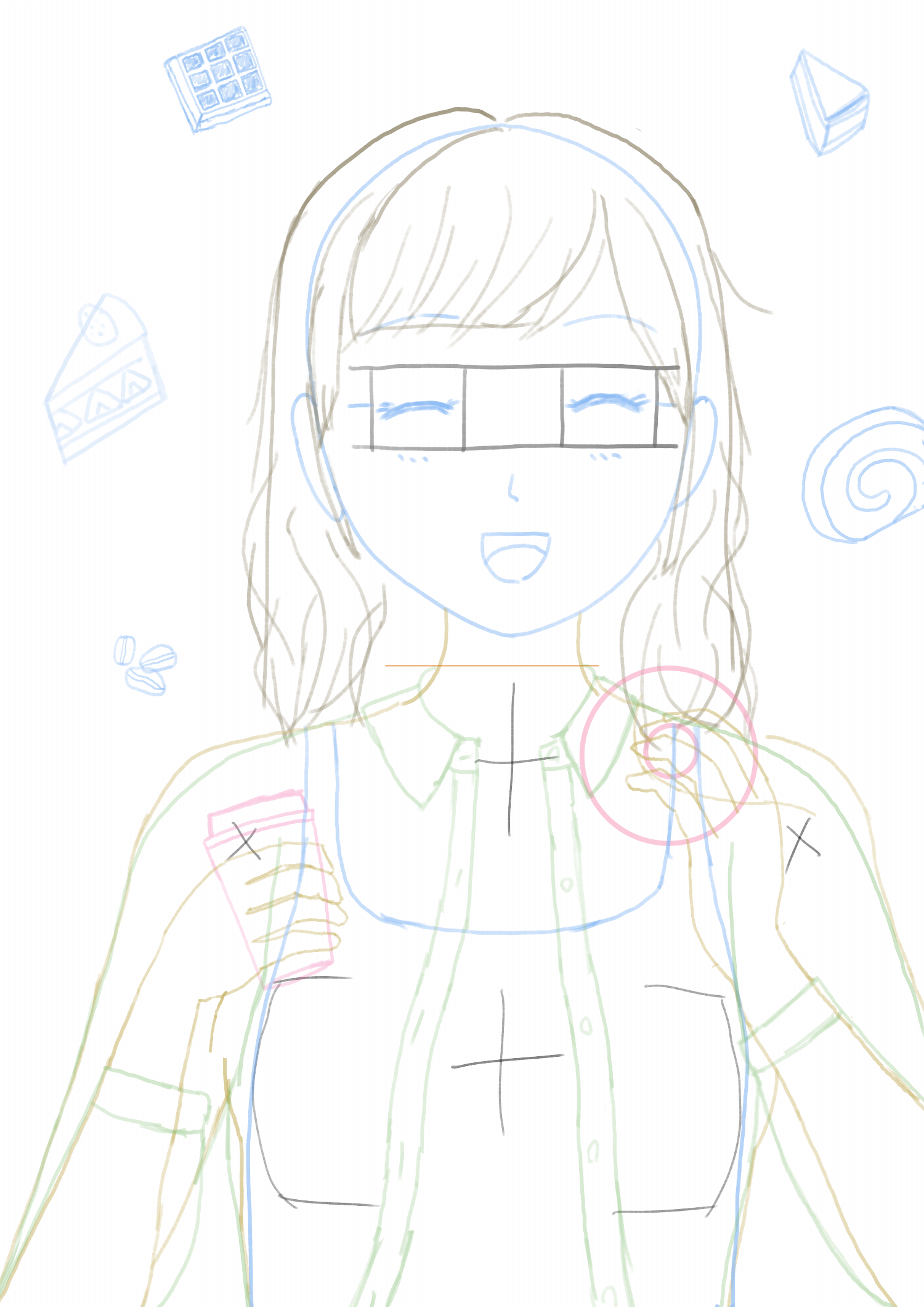 オリジナルイラスト5作目のラフ画像